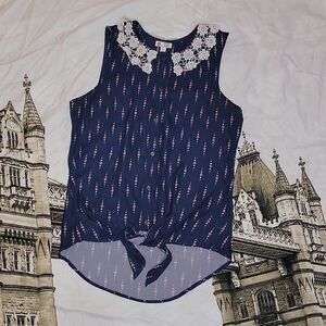 Marvel Her Universe Captain America Tie Waist Blouse Shirt Size M